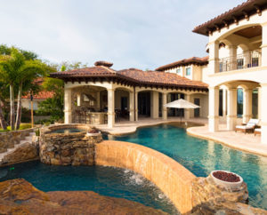 outdoor shot of a custom built pool